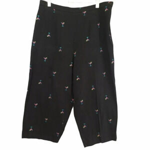 Briggs Casual 14 black capris w/‎ martini glasses